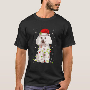 Camiseta Poodle Envolvido em Luzes de Natal Cachorro