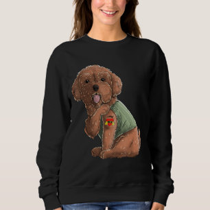 Camiseta Poodle Eu Amo Mamãe Tatuagem Cão Engraçado Dia de