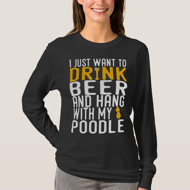 Camiseta Poodle Funny Dog Beer Dons (Frente)