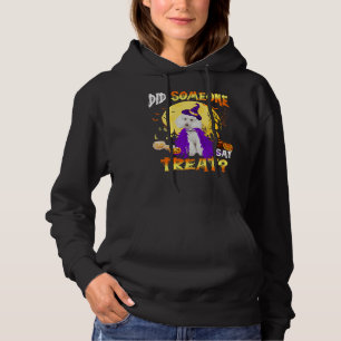 Camiseta Poodle Halloween Padrão Alguém Disse Tratar Pn