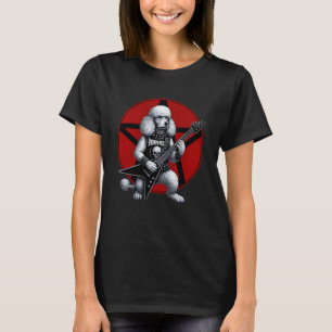 Camiseta Poodle Heavy Metal Guitar Rock Amante de Cachorro