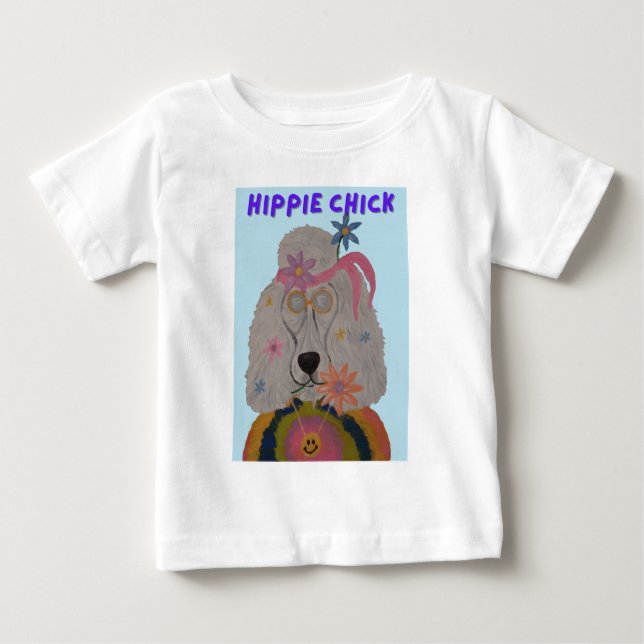 Camiseta Poodle Hippie Garota (Frente)