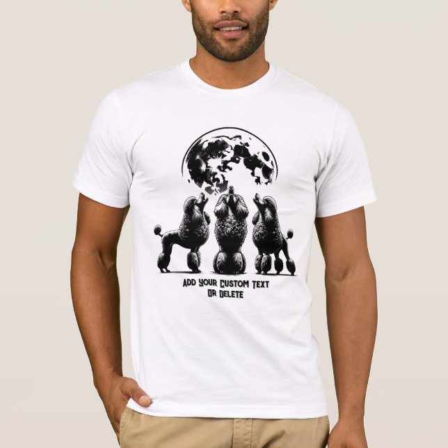 Camiseta Poodle Howling Amante de os animais Gift (Frente)