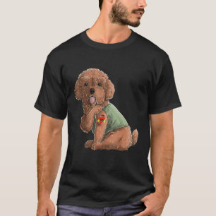 Camiseta Poodle I Love Mom Tattoo Dog Funny Mother's Day