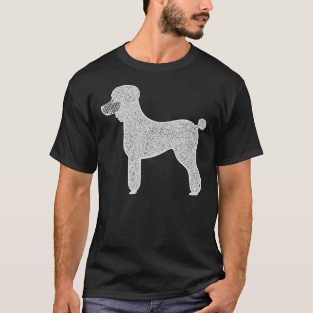 Camiseta Poodle Ink Cute Dog On Eggplant (Frente)
