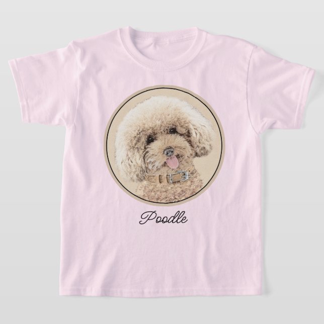 Camiseta Poodle Miniature Toy Apricot Cream Brown Dog Art (Postura )