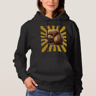 Camiseta Poodle Padrão Marrom Retro Sunburst