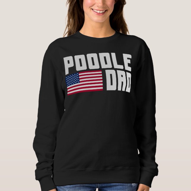 Camiseta Poodle Pai American Flag (Frente)