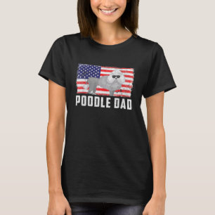 Camiseta Poodle Pai American Flag 4 de julho de independênc