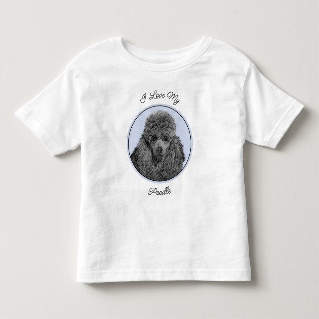 Camiseta Poodle Painting Miniature Toy Black (Frente)