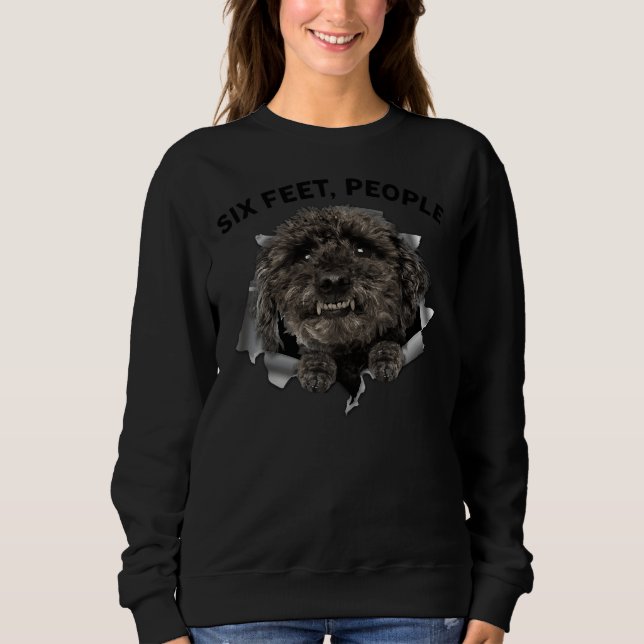 Camiseta Poodle pessoas de 6 pés face Máscara (Frente)