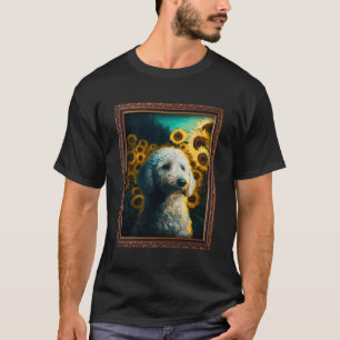 Camiseta Poodle Pintura Flor de Girassol Mãe Mulheres Flora
