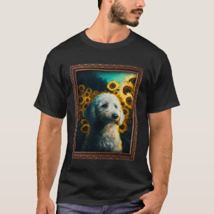 Camiseta Poodle Pintura Flor de Girassol Mãe Mulheres Flora