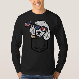 Camiseta Poodle Pocket Cute American 4 De Julho Quarto