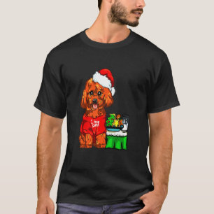 Camiseta Poodle Pup Dog I Love Papai noel Christmas
