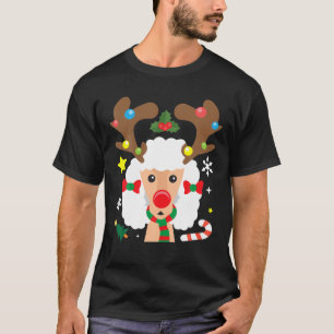 Camiseta Poodle Reindeer Engraçado Cachorro Bonito Mãe Pa