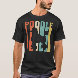 Camiseta Poodle Retro 1970 S Dog Silhouette Cracked