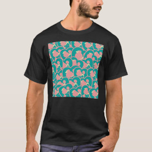 Camiseta Poodle Retro Heart Miniature Pattern    