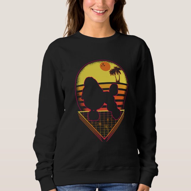 Camiseta Poodle Retro Sunset Vintage  Dog (Frente)