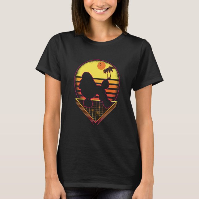 Camiseta Poodle Retro Sunset Vintage  Dog (Frente)