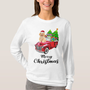 Camiseta Poodle Ride Red Truck Natal Pajama