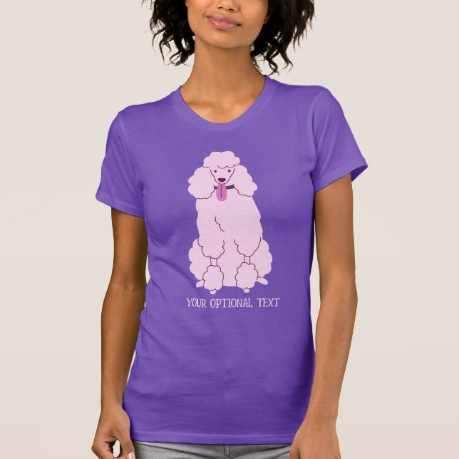 Camiseta Poodle Rosa de Texto Personalizado (Frente)