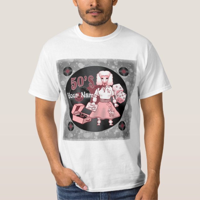 Camiseta Poodle Rosa Retro (Frente)