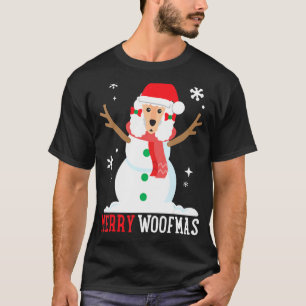 Camiseta Poodle Snowman Engraçado Cachorro Bonito Mãe Pai N