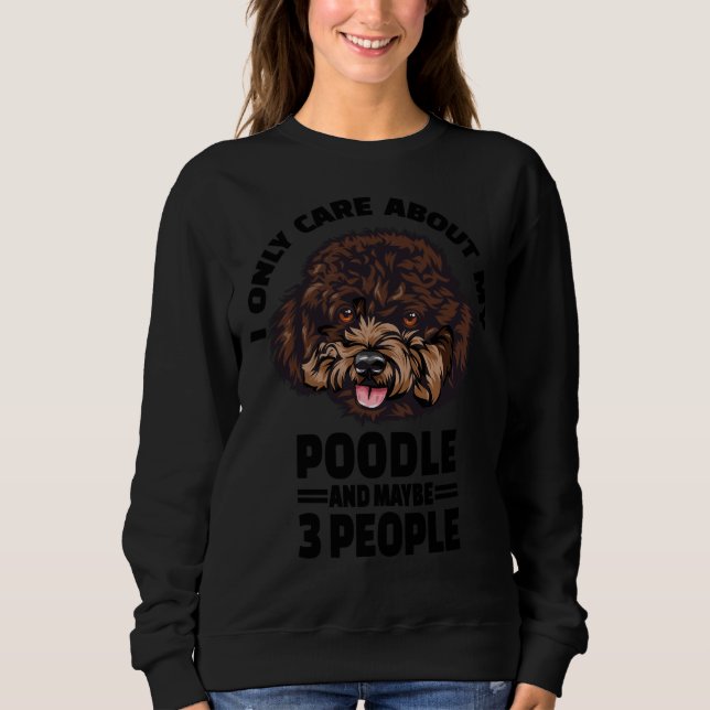 Camiseta Poodle Stickers Eu Só Me Preocupo Com Meu Poodle E (Frente)