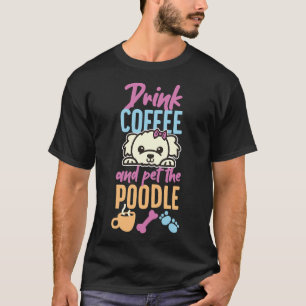 Camiseta Poodle Toy Poodle traçando café