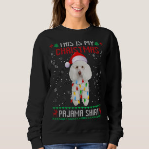 Camiseta Poodle Ugly Christmas Tree Lights Family Xmas Dog
