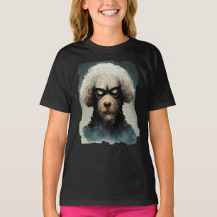 Camiseta Poodle Vestido Como Cão Super Herói