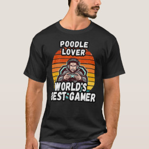 Camiseta Poodle World S Best Gamer Vintage Classic Retro An