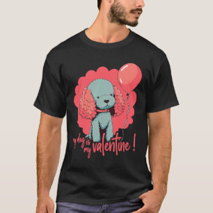 Camiseta Poodledog Com Cachorro De Balão Com Amor Para Vale