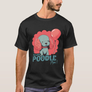 Camiseta Poodledog com decoração cardíaca Awsome Poodlemom