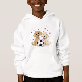 Camiseta Poodles dogs with soccer ball for Valentine's Day