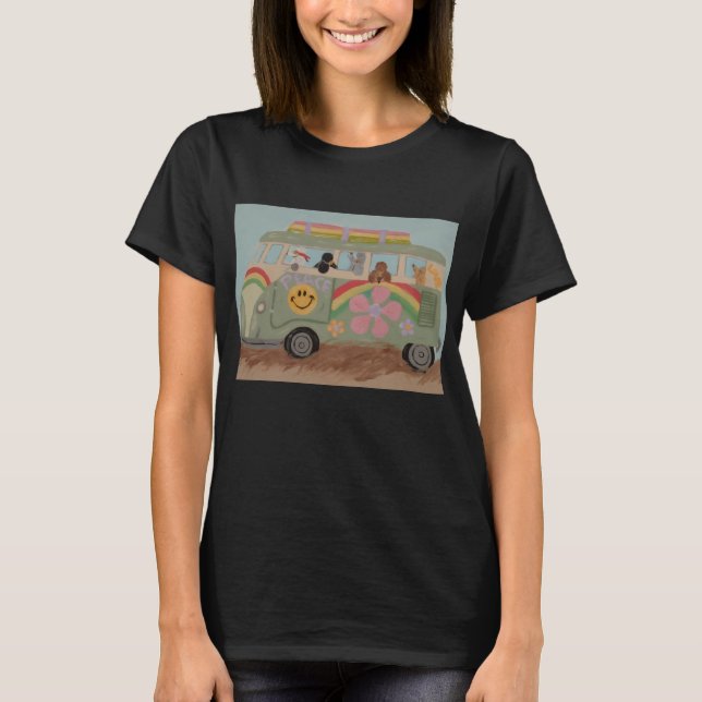 Camiseta Poodles in Hippy Van (Frente)