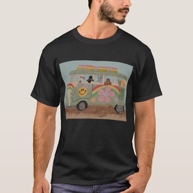 Camiseta Poodles in Hippy Van (Frente)