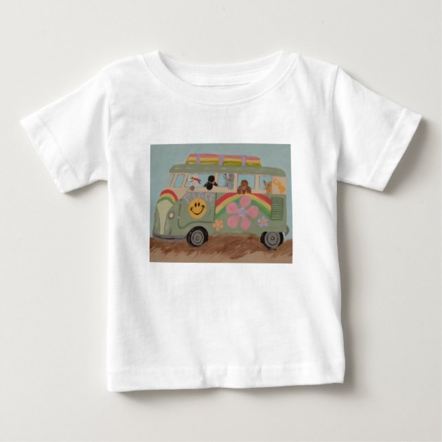 Camiseta Poodles na Van Hippie (Frente)