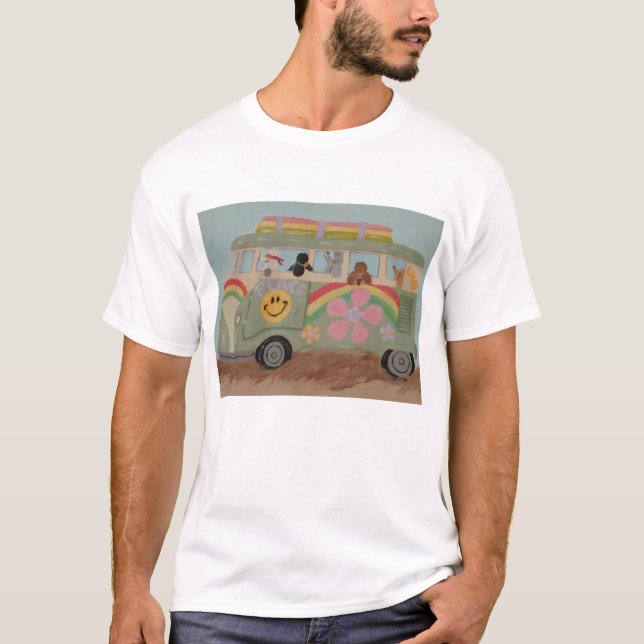 Camiseta Poodles na Van Hippie (Frente)