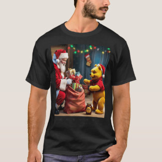 Camiseta Pooh encontra o Papai Noel