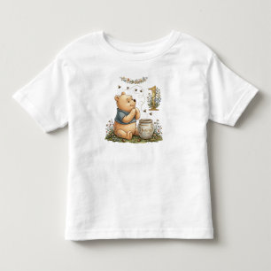 Camiseta Pooh Personalizado em Aquarela Primeiro Aniversári
