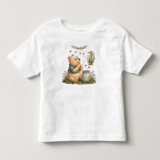 Camiseta Pooh Personalizado em Aquarela Primeiro Aniversári