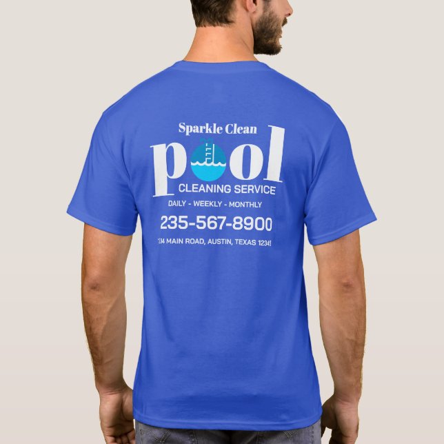 Camiseta Pool Cleaning Service (Verso)