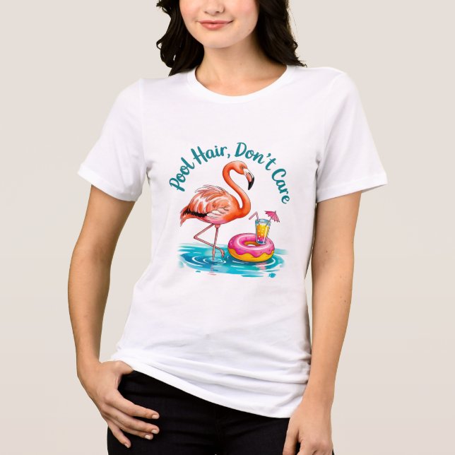 Camiseta Pool Hair Dont Care Funny Swimming Gift (Frente)