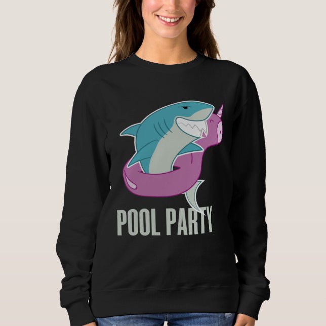 Camiseta Pool Party  Shark Unicorn Fishing (Frente)