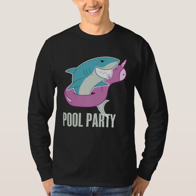 Camiseta Pool Party  Shark Unicorn Fishing (Frente)