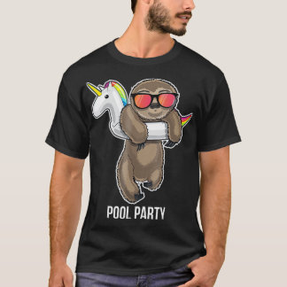 Camiseta Pool Party Sloth Unicorn Float  Funny Sloth Kids