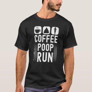 Camiseta Poop Café Executar Trilha Engraçada Executando Grá