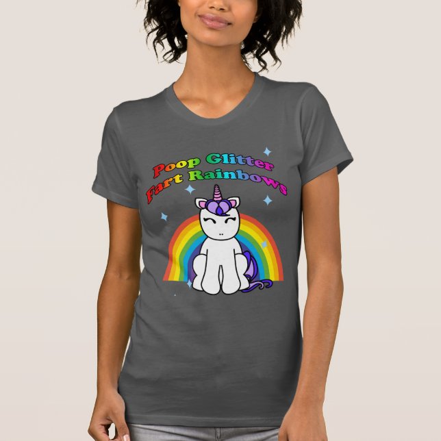 Camiseta Poop Glitter Fart Rainbows (Frente)